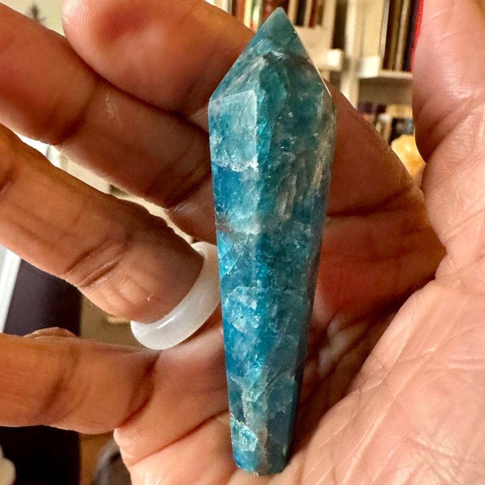 Blue Apatite Crystal Wand - Picture 4 of 6